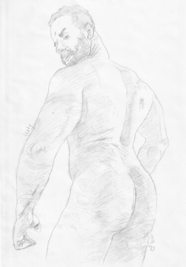 Zeichnungen mit dem Titel "Teddy Torres sketch" von Jorge Bandarra, Original-Kunstwerk, Graphit