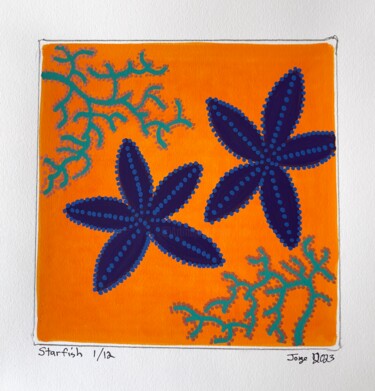 Schilderij getiteld "Starfish 1/12" door Jorge Gonzalez, Origineel Kunstwerk, Acryl