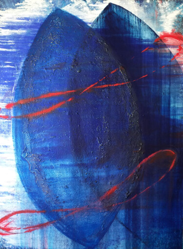 Painting titled "Semilla de agua III" by Jorge Mejías, Original Artwork, Pigments Mounted on Wood Stretcher frame