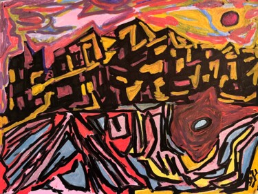 Peinture intitulée "Cordillère des Ande…" par Jorge Orellana Benado, Œuvre d'art originale, Encre
