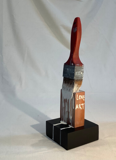 Sculptuur getiteld "Love Art" door Jorge R. Barboza, Origineel Kunstwerk, Hout