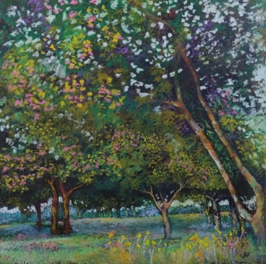 Painting titled "Handroanthus" by Jorge Ferreira, Original Artwork, Pastel