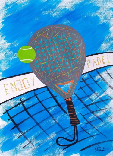 Pintura intitulada "Enjoy Padel" por Jorge Oliveira, Obras de arte originais, Acrílico