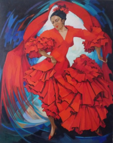 Painting titled "Por soleá.jpg" by Jori Duran, Original Artwork, Oil