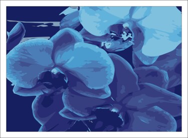 Artes digitais intitulada "Orchidée bleue" por Georges Allin (JorJ), Obras de arte originais, Trabalho Digital 2D