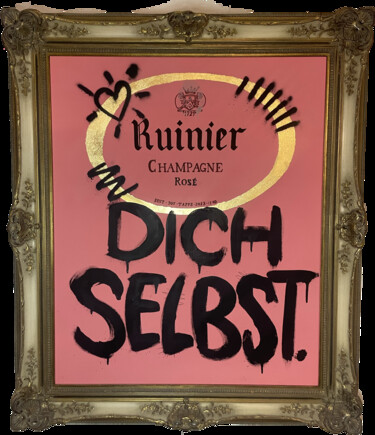 Painting titled "RUINIER DICH SELBST" by Jos Tappe, Original Artwork, Acrylic Mounted on Wood Panel