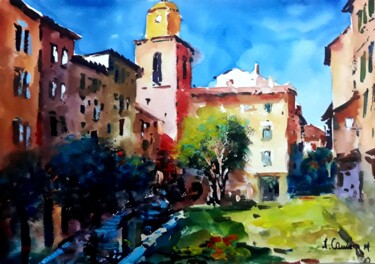 Painting titled "Saint Tropez. Franc…" by Jose Camero Hernandez, Original Artwork, Watercolor