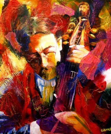 Painting titled "violoncelle fusion" by José Cano, Original Artwork