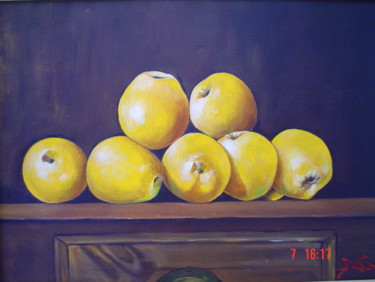 Painting titled "Nature morte aux po…" by José Garcia (GARBEL), Original Artwork, Acrylic