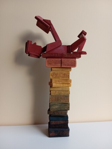 Sculpture titled "Lector V" by José Manuel Solares, Original Artwork, Wood