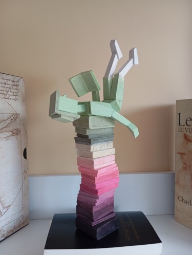 Скульптура под названием "Lector XIV" - José Manuel Solares, Подлинное произведение искусства, Дерево