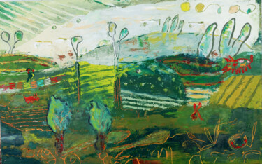 제목이 "Paisatge05"인 미술작품 Jose María Cal로, 원작, 기름 나무 들것 프레임에 장착됨