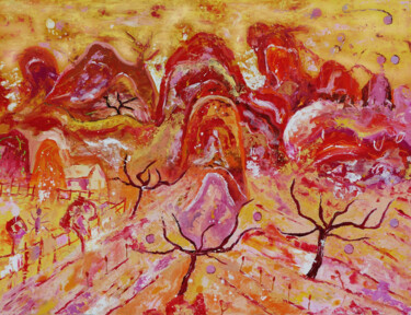 Картина под названием "Paisatge08" - Jose María Cal, Подлинное произведение искусства, Масло Установлен на Деревянная рама д…