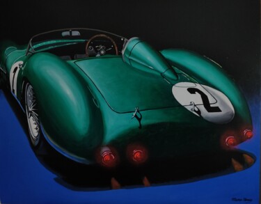 Malerei mit dem Titel "Aston Martin DB1 Le…" von Jose Ramon Muro Pereg (JRMuro), Original-Kunstwerk, Öl Auf Keilrahmen aus H…