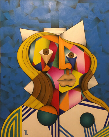 Pintura titulada "Mulher Triste (rara)" por José Roberto Teixeira Leite Junior, Obra de arte original, Oleo Montado en Panel…