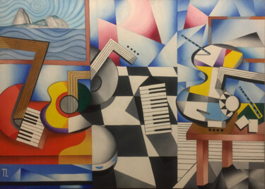 Pintura titulada "Mesa de Músico XXXIV" por José Roberto Teixeira Leite Junior, Obra de arte original, Oleo Montado en Panel…