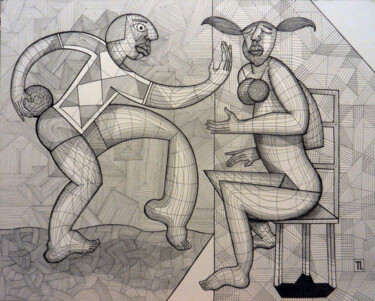 Zeichnungen mit dem Titel "Bora Jogar? (Let's…" von José Roberto Teixeira Leite Junior, Original-Kunstwerk, Marker