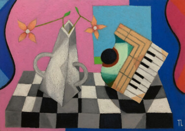 Drawing titled "Mesa de Músico (pas…" by José Roberto Teixeira Leite Junior, Original Artwork, Pastel