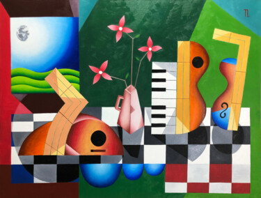 Pintura titulada "Mesa de Músico 60" por José Roberto Teixeira Leite Junior, Obra de arte original, Oleo Montado en Bastidor…