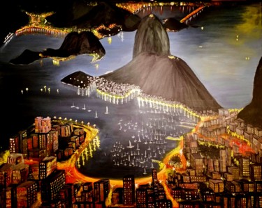 "Baia de Guanabara" başlıklı Tablo Jose Sousa tarafından, Orijinal sanat, Akrilik