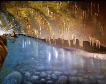 Peinture intitulée "La grotte" par Jose Sousa, Œuvre d'art originale, Acrylique