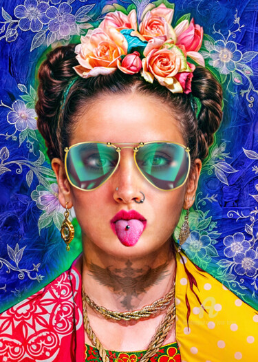 Digital Arts titled "FRIDA 3.0" by Jose Tobar, Original Artwork, Digital Painting