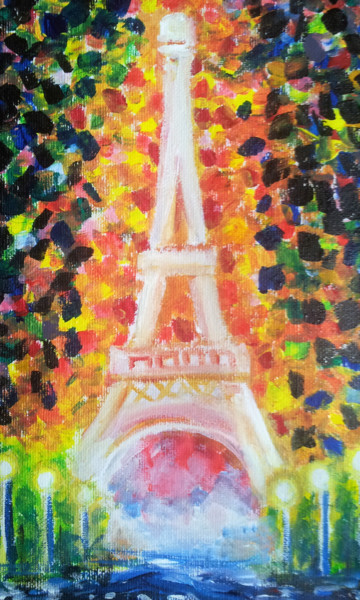 Peinture intitulée "Torre Eiffel" par Jose Faedda, Œuvre d'art originale, Acrylique
