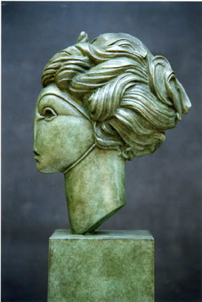 Sculpture titled "Tête féminine (prof…" by José  Herrera, Original Artwork
