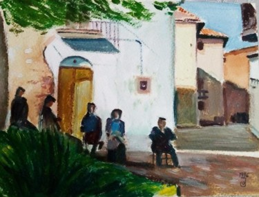 Malerei mit dem Titel "Pueblo rural España" von Jose Oña Jurado, Original-Kunstwerk, Öl