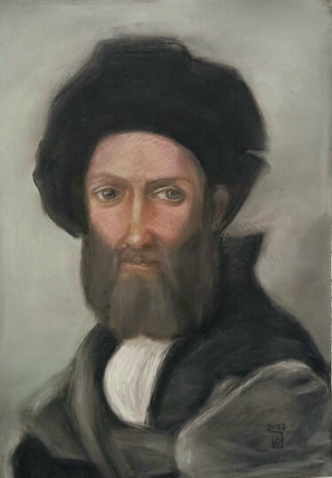 Pintura titulada "Baltasar Castiglione" por Jose Oña Jurado, Obra de arte original, Pastel