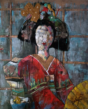 「SERIE GEISHA 00080」というタイトルの絵画 Josep Pozoによって, オリジナルのアートワーク, アクリル