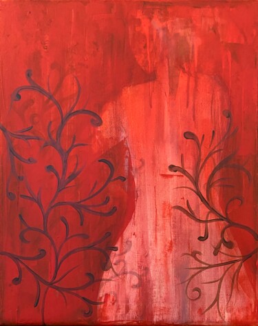 Malarstwo zatytułowany „Scarlet Seduction” autorstwa Joseph Chalouhi, Oryginalna praca, Akryl