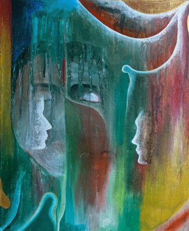 Pintura intitulada "Harmonious Dichotomy" por Joseph Chalouhi, Obras de arte originais, Óleo Montado em Armação em madeira