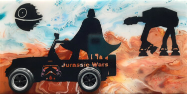 Painting titled "JURASSIC WARS" by Joseph Ducrocq (MATLAB STUDIO), Original Artwork, Acrylic