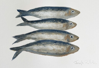 Картина под названием "Sardines" - Joseph Rethlin, Подлинное произведение искусства, Акрил