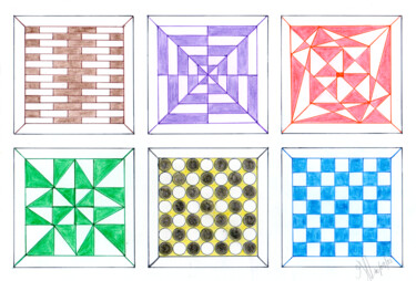 제목이 "Geometrische patroon"인 디지털 아트 Joseph Vermaele로, 원작, 디지털 페인팅