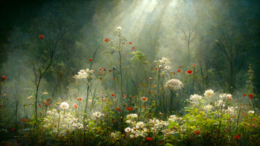 Digital Arts titled "Morning Meadow 1" by Josephine Estelle, Original Artwork, Digital Painting