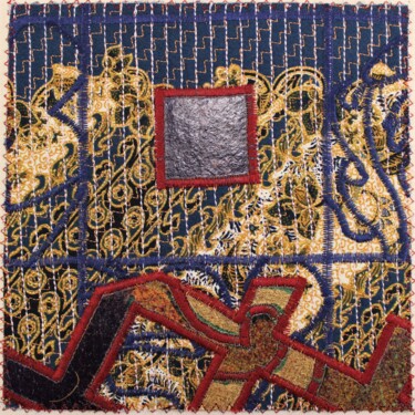 Arte textil titulada "La roue de la fortu…" por Joséphine Montiel, Obra de arte original, Tela Montado en Vidrio