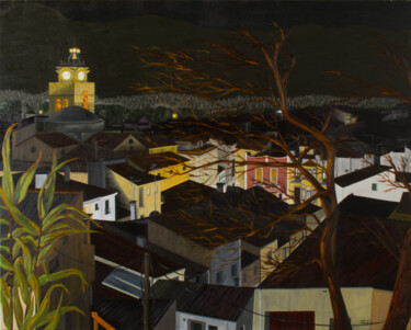 Malerei mit dem Titel "Nocturn 2" von Josep Maria Fontanet Sureda, Original-Kunstwerk, Öl Auf Keilrahmen aus Holz montiert