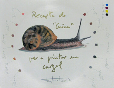 Pittura intitolato "Recepte per a pinta…" da Josep Maria Fontanet Sureda, Opera d'arte originale, Olio
