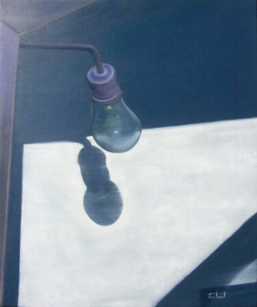 Schilderij getiteld "L'ombra de la bombe…" door Josep Maria Fontanet Sureda, Origineel Kunstwerk, Olie Gemonteerd op Frame v…