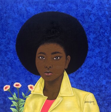 Schilderij getiteld "Afrolicious 2" door Joshua Salami, Origineel Kunstwerk, Olie