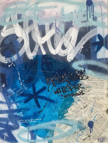 Peinture intitulée "“Spray Cans Whisper…" par Joshua Schlagwein (stptgl), Œuvre d'art originale, Bombe aérosol Monté sur Châ…