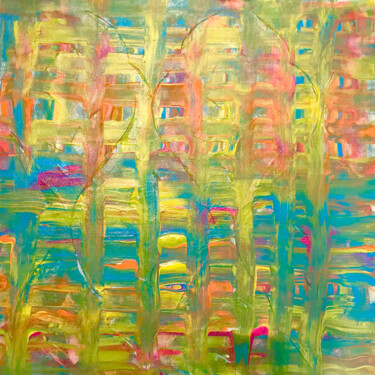 Painting titled "NEON" by Joshua Soleimani, Original Artwork, Acrylic Mounted on Wood Stretcher frame