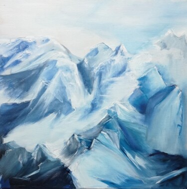 Peinture intitulée "glacier" par Josiane Amblard, Œuvre d'art originale, Huile