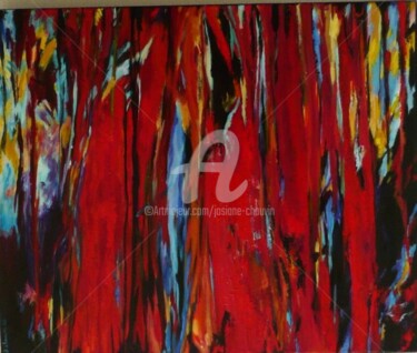 Painting titled "chaleur d'aout" by Josiane Chauvin, Original Artwork, Oil