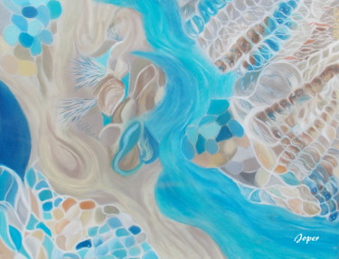 Dessin intitulée "Mosaïque de sable e…" par Bleu Soleil-Joper, Œuvre d'art originale, Pastel