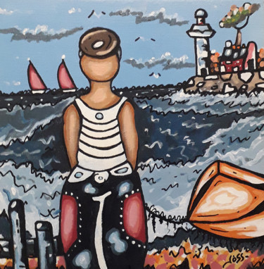 Malerei mit dem Titel "le jeune marin du b…" von Joss, Original-Kunstwerk, Acryl