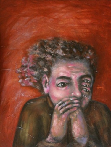 Peinture intitulée "El asustado" par Joshua, Œuvre d'art originale