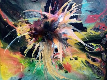 Peinture intitulée "feu d'Artifice" par Jouane, Œuvre d'art originale, Acrylique
